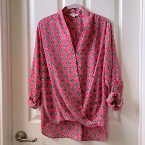 Pleione coral pink blouse